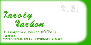 karoly markon business card